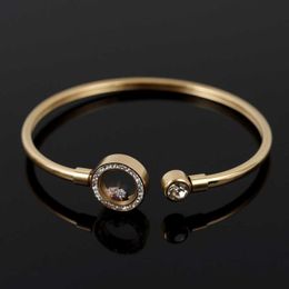 Luxury Stainless Steel Fancy Crystal Bangles Bracelets Adjustable Rhinestones Bracelet for Women Men Couple Wedding Jewellery Q0717