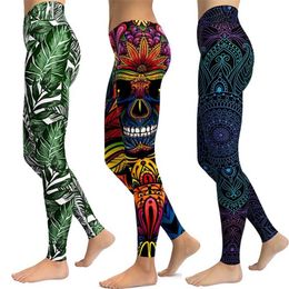 Women Pants High Waist Leggings Workout Gym Clothing Tights Leaves For Fitness Sexy Sportswear Girls 211204