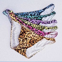 Men Briefs Underwear Sexy leopard print Briefs bulge pouch Men Bikini jockstrap Low waist breathable Gay Underpants Man HT033 210707