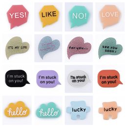 Hot Selling Cute Slogan Croc Shoe Charms Resin Shoes Decorations Bracelet Hello Lucky Yes