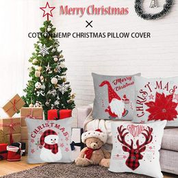 Cushion/Decorative Pillow Christmas Patch Embroidered Pillowcase 43x43cm Holiday Home Decoration Dwarf Red Cushion Decorative Pillows For So