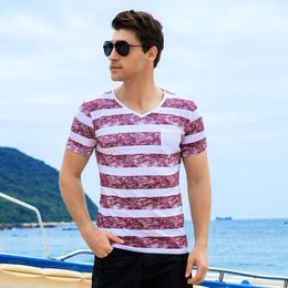 Fredd Marshall Summer Striped T Shirts Men 100% Pure Cotton Pocket Breton Top Slim Fit Tops for Mens Brand Clothing 311 210527