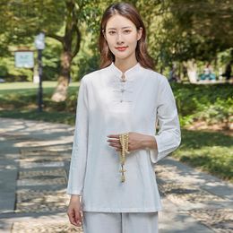 White Shirt and Pants Set Buddhist Zen Meditation Yoga Clothing Unisex Size M 