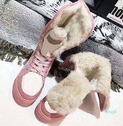 Classics Winter Snow boots Real Fur Slides Leather Waterproof Warm Knee High Boot Fashion booties With Box 2021