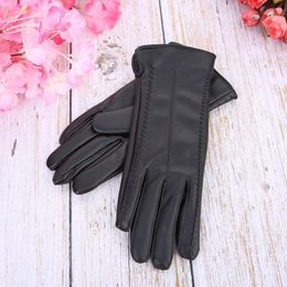 Fingerless Gloves Feitong Women's Winter Leather Keep Warm Ladies Glove Womens Fashion Elegant Mittens#25