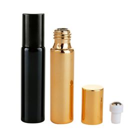 2021 5ml Glass Metal Essential Oil Roller Bottles with Glass Roller Balls Aromatherapy Perfumes Lip Glass bottle Roll on Travel Accessories