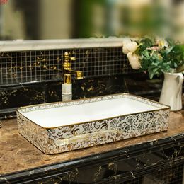 Big Rectangular Jingdezhen Bathroom ceramic sink Chinese wash basin Porcelain Counter Top Wash Basin bathroom sinkgood qty