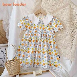 Girls Flowers Casual Dresses Fashion Summer Baby Kids Floral Sweet Party Vestidos Children Korean Costumes 2-6 Years 210429