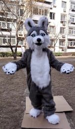 Halloween husky dog Mascot Costume Top Quality Cartoon grey wolf Anime theme character Christmas Carnival Party Costumes