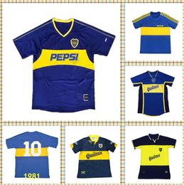 DIEGO MARADONA Retro Boca Juniors soccer jersey 1981 1997 1999 2001 2002 Vintage Classic Palermo VERON long sleeves Men football shirts uniforms