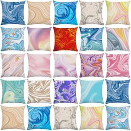 Fashion Texture Pillow Case Colorful Marble Pattern PillowCase Soft Short Plush Cushion Cover Throw Pillows For Living Room Sofa Cushion/Dec