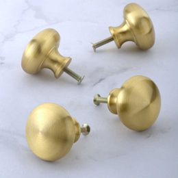 New Chinese pure copper drawer handle single hole brass wardrobe door cabinet circular modern simplicity