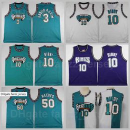 Vintage Basketball Michael Mike Bibby Jersey 10 Retro Shareef Abdur Rahim 3 Bryant Reeves 50 Old Vancouver Green Turquoise PRO Black White Team