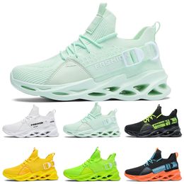 excellent Non-Brand men women running shoes Black White Volt Yellow mens trainers fashion outdoor sports sneakers size 39-46