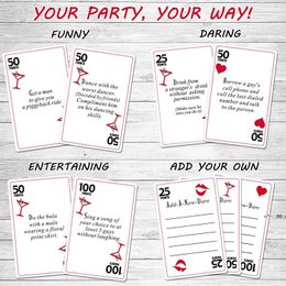 Hen Party Decoration Supplies Bachelorette Parties Games Drinking Dares Scavenger Hunt Cards Fun Bridal Shower Game RRF13927