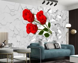 Stone Rose 3d Modern Wallpaper Romantic Flower Home Improvement Wallpapers Living Room Bedroom Kitchen Mural Wall Papers