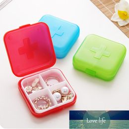 4 Grids Pill Medicine Box Holder Organiser Pill Storage Box Dispenser Independent Lattice Plastic Pill Case Jewellery Storage Box