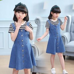 Girls Dresses Children Blue Denim Jeans Sundress Dress For Kids Student Strap Suspenders Overs Vestidos Clothes 2021 5 Guayejuyi, $25.89 | DHgate.Com