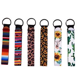 Neoprene Wrist Keychain Bag Charmer Keychain With Metal Buckles In Front Wrist Band Keychain for Wedding Favours Gift DH0788
