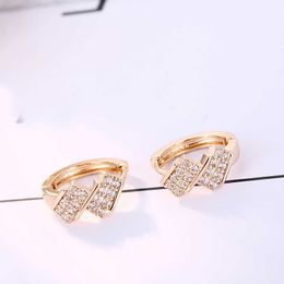 Womens Stud Earrings Crystal classic platinum zircon white copper Gold silver plated