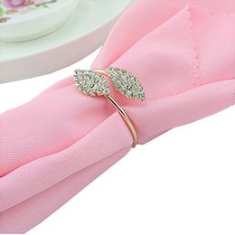 Shiny Crystal Diamonds Gold Napkin Ring Wrap Serviette Holder Wedding Banquet Party Dinner Table Decoration Home Decor DH8888