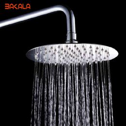 BAKALA High Quality Round Stainless Steel Shower Head Ultrathin Rainfall Shower Head Bathroom Shower Head CP-80-16 H1209