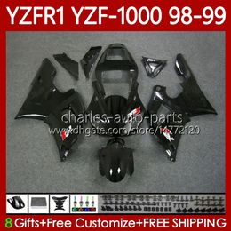 Motorcycle Body For YAMAHA YZF-R1 YZF-1000 YZF R 1 1000 CC Matte black 98-01 Bodywork 82No.31 YZF R1 1000CC YZFR1 98 99 00 01 YZF1000 1998 1999 2000 2001 OEM Fairings Kit