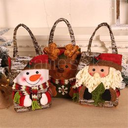 Christmas Bags Christmas-Decoration Xmas-Tree Santa Claus Snowman Xmas handbag Children Candy Gift Bag dd429