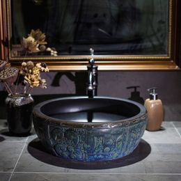 Porcelain Art Bathroom Sink Lavabo Washbasin Sink counter top bathroom sink ceramic wash basin