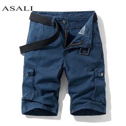 Summer Cargo Shorts Military Cotton Casual Male Cargo Army Camouflage Shorts Men Loose Work Short Pants Overalls Trousers 210323