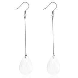 ZEMIOR 925 Sterling Silver Oval Ceramics Drop Earrings For Women Minimalist Statement Luxury Earings Fine Jewellery