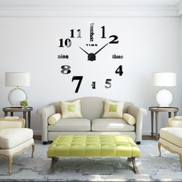 Wall Clocks M.Sparkling Large 3D Mirror Effect Sticker DIY Digital Clock Home Decoration Modern Design Unique Gift