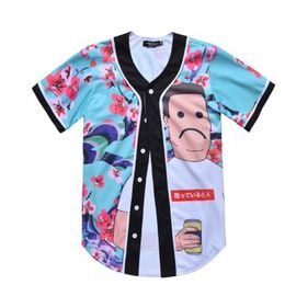 Summer Fashion Men Jersey Red White Yellow Multi 3D Print Short Sleeve Hip Hop Loose Tee Shirts Baseball T Shirt Cosplay Costume 004