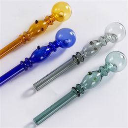 QBsomk Colour double bubble glass straight pot Wholesale Glass bongs Oil Burner Glass Pipes Water Pipes Oil Rigs Oil 397 R2