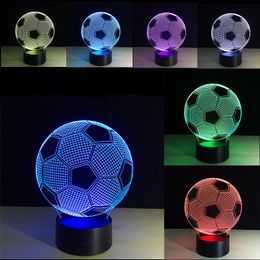 football lights Australia - Night Lights 3D Football Basketball RGB 7 Colors Remote Control Anniversary Gift--Drop Business Priority Sending