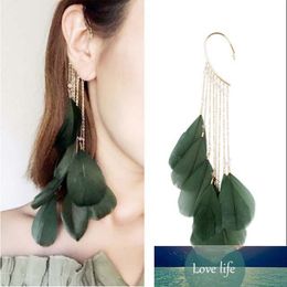 Bohemia Feather Long Tassel Cuff Earring For Women Without Piercing Charm Ear Cuffs Hanging Earrings Clip On Earring 1pc Factory price expert design Quality