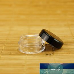 100pcs Wholesale 3g Empty Plastic Cream Jar Black Cap Eyeshadow Cosmetic Container Sample Pot Brand Facial Cream Refillable Factory price expert design