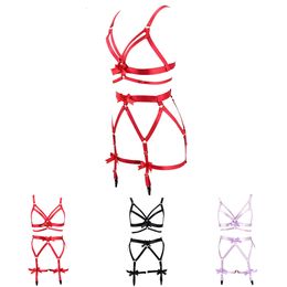 Gothic Elastic Lingerie Top Body Harness Cage Bondage Women's Bra Cage BondaO*si 