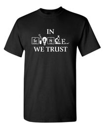 In Science We Trust Graphic Novelty Sarcastic Funny T Shirt Cotton Vintage Tees Men's T-Shirts