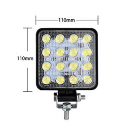 High-Power Light LED Car Vehicle Work Headlight 48W 16 LEDs Motorcycle ing Inspection Off-Road Spotlight Accessories