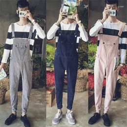 Men's Jeans Gray, Pink, Navy Blue Corduroy Casual Strap Jumpsuit / Ladies Workwear1