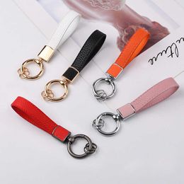 Women's Luxury Metal Leather Keychain Holder Men's Gadgets Couple Auto Keyring Accessories High Quality Car Key Holder G1019