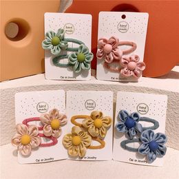 1 Pair New Fashion Korean Sweet Girl Princess Hairpins Simple Cute Fabric Flower Children's BB Clip Headdress Hair Accessories