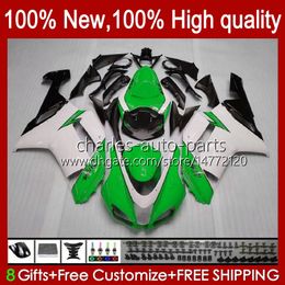 Body Kit For KAWASAKI NINJA ZX 6R 600 CC 600CC 6 R ZX-600 2007 2008 Bodywork 10No.93 ZX-636 ZX600C ZX636 07-08 ZX-6R ZX 636 ZX600 ZX6R 07 08 Motorcycle Fairing white green