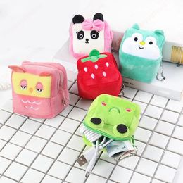 Coin Purse Pouch With Keychain Mini Cute Kids Girl Soft Plush Coin Holder Bags Small Female Women Earphone Coin Money Bags