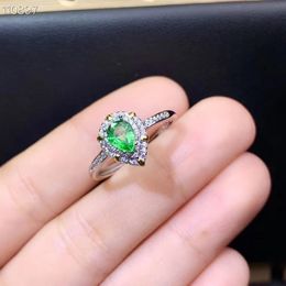 Cluster Rings Heart Green Emerald Gemstone Ring For Women Jewellery 925 Sterling Silver Natural Real Gem Girl Birthday Engagement Gift