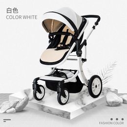 Strollers# Portable Baby Folding High Landscape Born Carriage 2 in 1 Infant Travel Pram brand soft high-end designer value for money Q240429