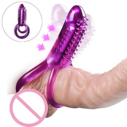 Penis Vibrating Ring Clitoris Stimulator Vibrator Erotic Adult Sex Shop Toys For Couples Men Women Vagina Masturbator Massager 210720