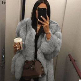 Fashion Women's Faux Fur Open Front Cardigan Jacket Winter Warm Long Sleeve Plush Solid Colours Coat Overcoat Chaqueta Mujer#g3 211129