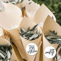 -DIY 50PCS / Lot De Mariage Confetti Kraft Papier Candy placé des Pétales de fleurs naturelles Cônes pour le festival d'anniversaire de fête Décoration Fournitures de mariage AL7697